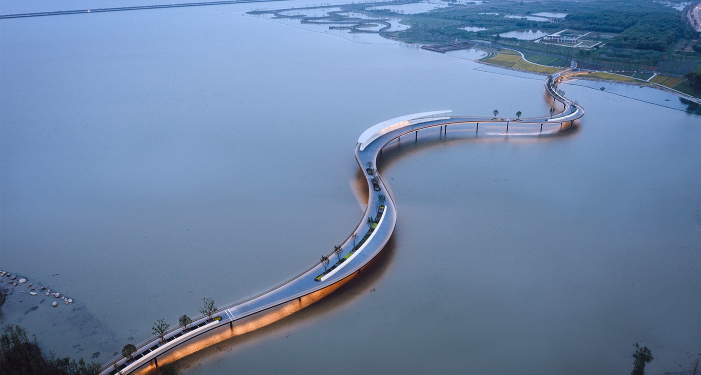 Σαγκάη: Μια καμπυλωτή γέφυρα 586 μέτρων με παιδική χαρά και ποδηλατόδρομο