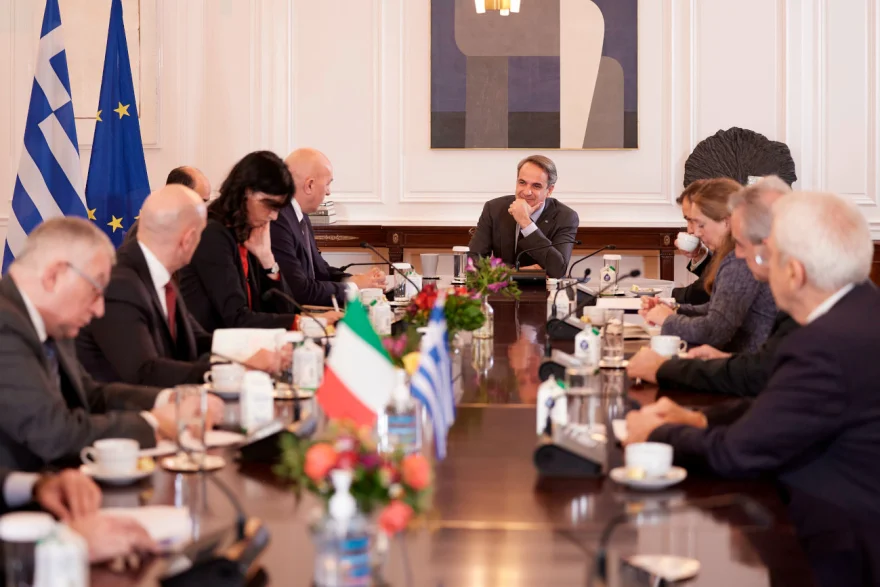 Συνάντηση Μητσοτάκη με τον Ιταλό υπουργό Άμυνας Κυριάκος Μητσοτάκης