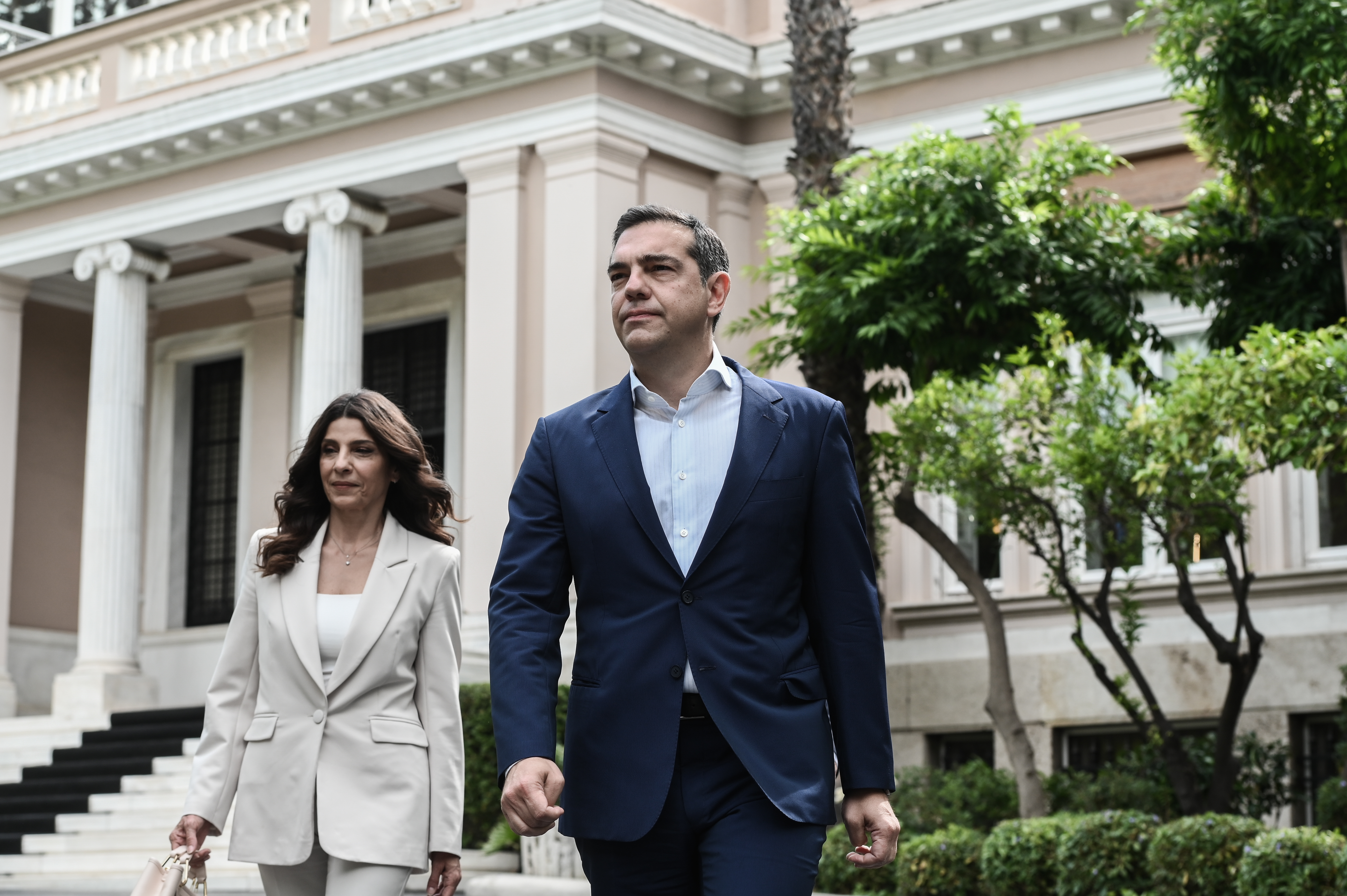 Συνάντηση του προέδρου του ΣΥΡΙΖΑ - Προοδευτική Συμμαχία Αλέξη Τσίπρα, με τον υπηρεσιακό Πρωθυπουργό Ιωάννη Σαρμά, Δευτέρα 12 Ιουνίου 2023.
