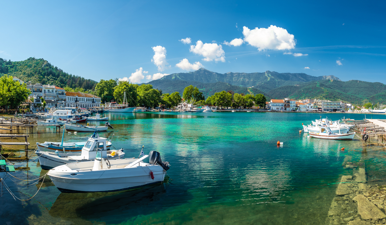 Port of Thassos Island on the Aegean Sea