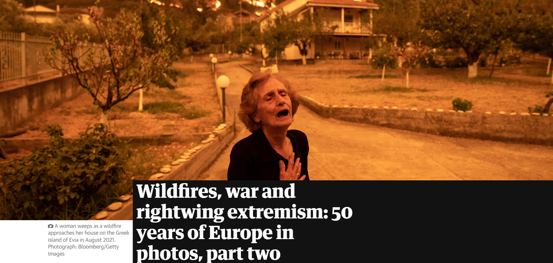 Η γιαγιά από τη φλεγόμενη Εύβοια «πρωταγωνιστεί» σε φωτογραφικό αφιέρωμα του Guardian