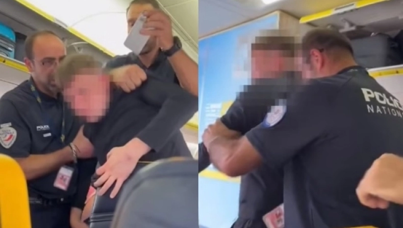 Τι πιο σύνηθες: Αστυνομικοί πήραν σηκωτό Άγγλο επιβάτη σε πτήση της Ryanair γιατί είχε καταναλώσει μεγάλες ποσότητες αλκοόλ (vid)