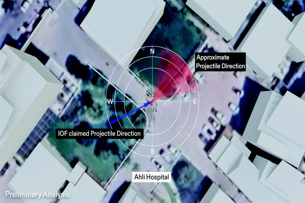 Γάζα: Το Forensic Architecture και το Channel 4  καταρρίπτει τους ισχυρισμούς του Ισραήλ ότι δεν ευθύνεται για τον βομβαρδισμό του νοσοκομείου Αλ Αχλί