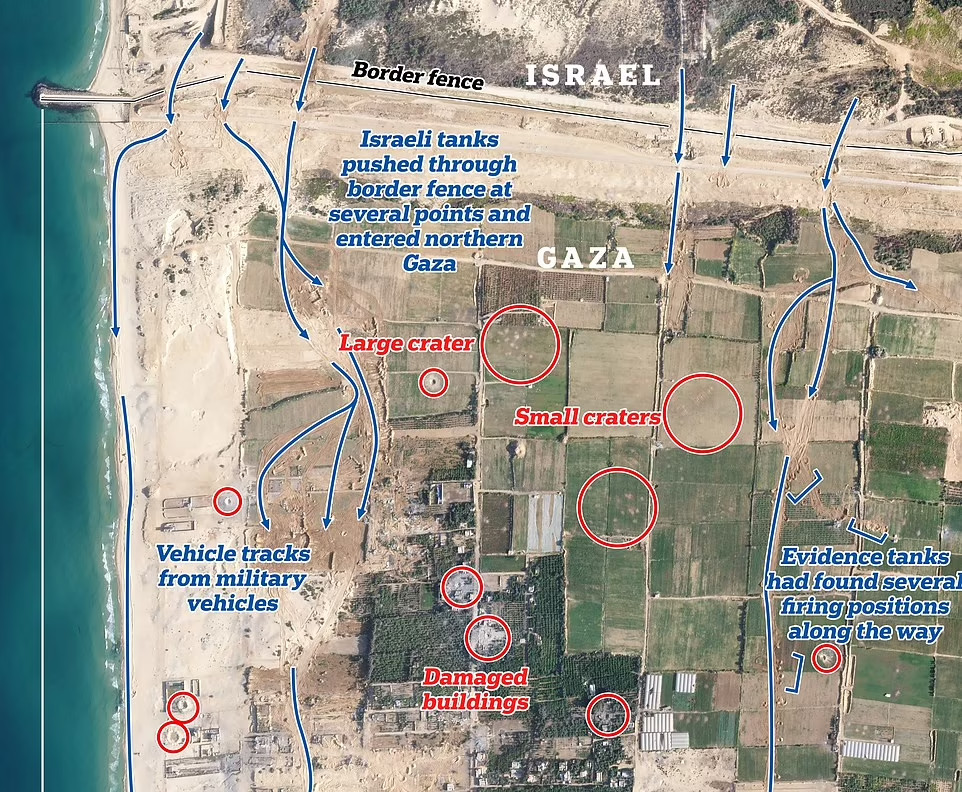 Η εισβολή στη Γάζα βήμα προς βήμα: Οι κρατήρες που άφησαν πίσω οι βομβαρδισμοί από τα ισραηλινά τανκς (δορυφορικές εικόνες)