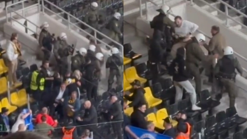 Η στιγμή της αναίτιας επίθεσης της αστυνομίας στους οπαδούς της ΑΕΚ στην Opap Arena (vid)